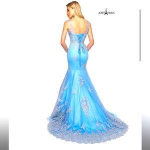 Abby Paris sky blue dress sz 12 NWT